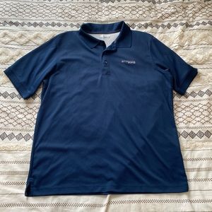 Columbia PFG navy blue fishing polo size large
